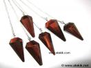 Red Tiger Eye Facetted Pendulum